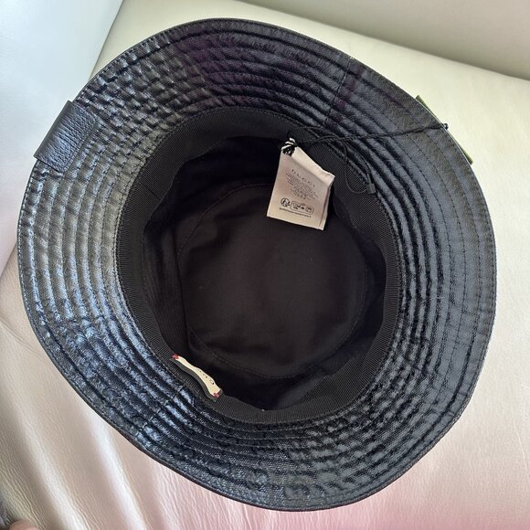 NWT GUCCI GG MONOGRAM LOGO BUCKET HAT MADE IN ITALY 760144 SZ XXL BLACK LOGO - Picture 5 of 9
